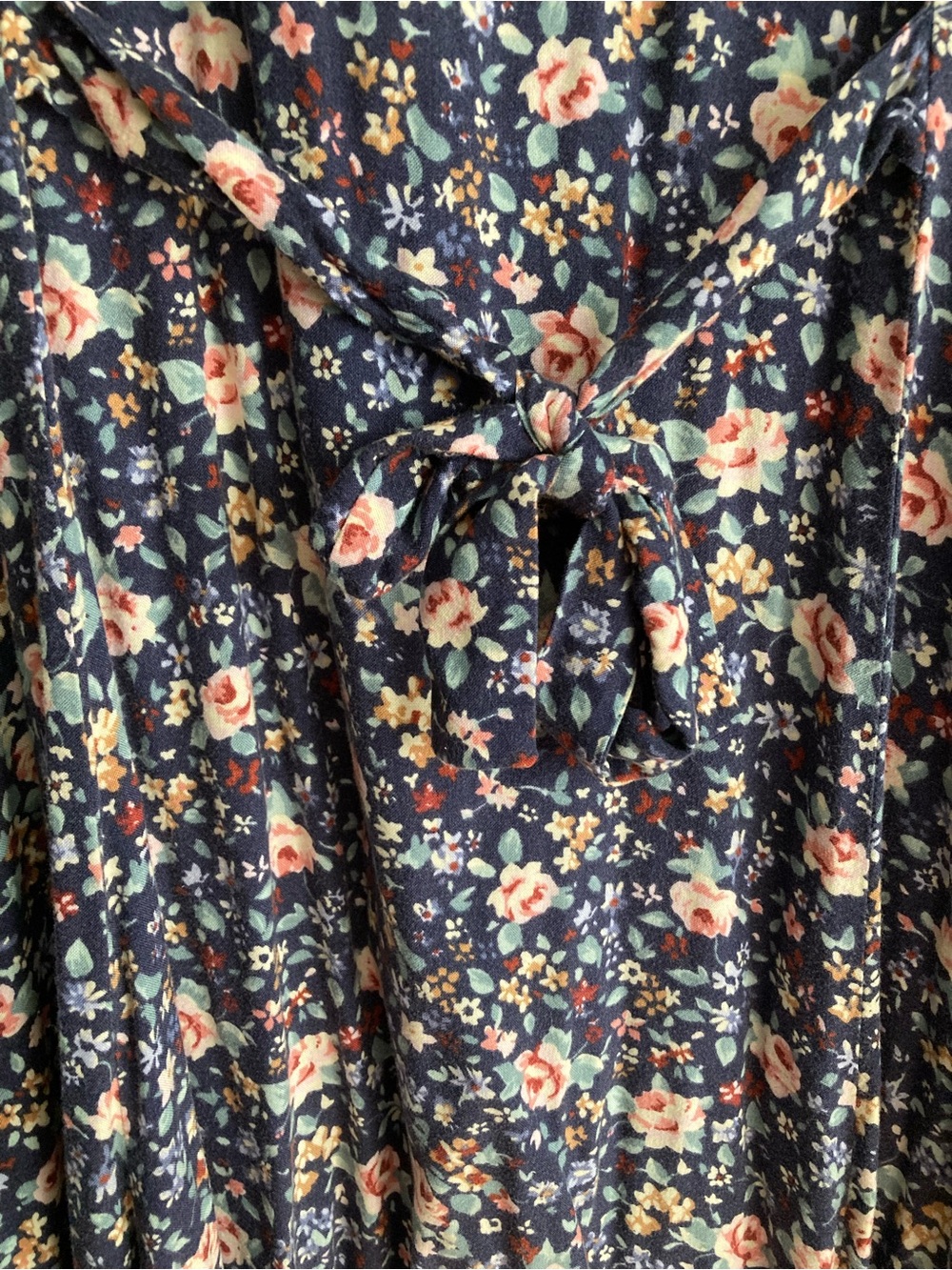 Vintage 90s Button-Front Floral Midi Dress - Picture 5 of 6